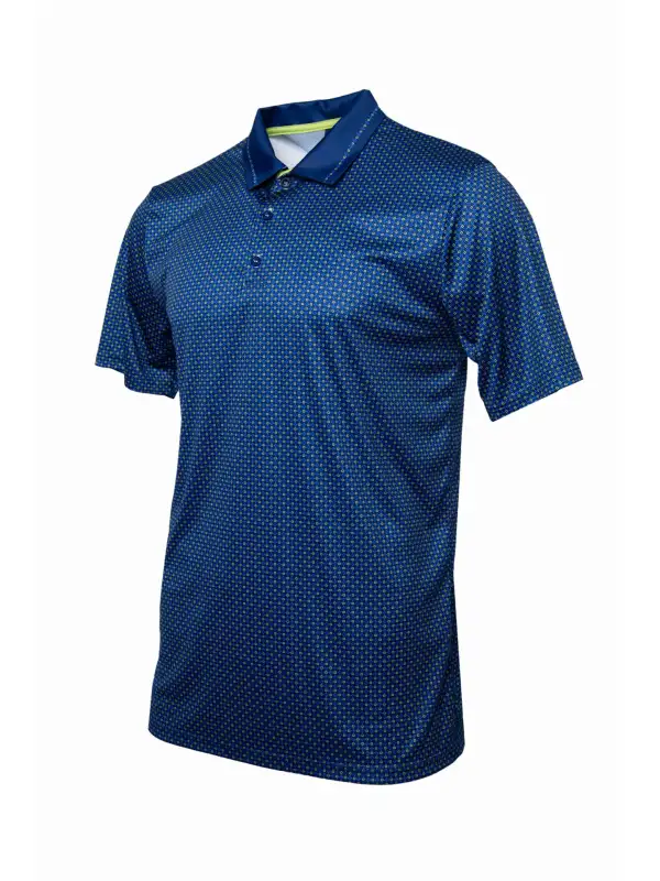 Pánské polo zelená kostka